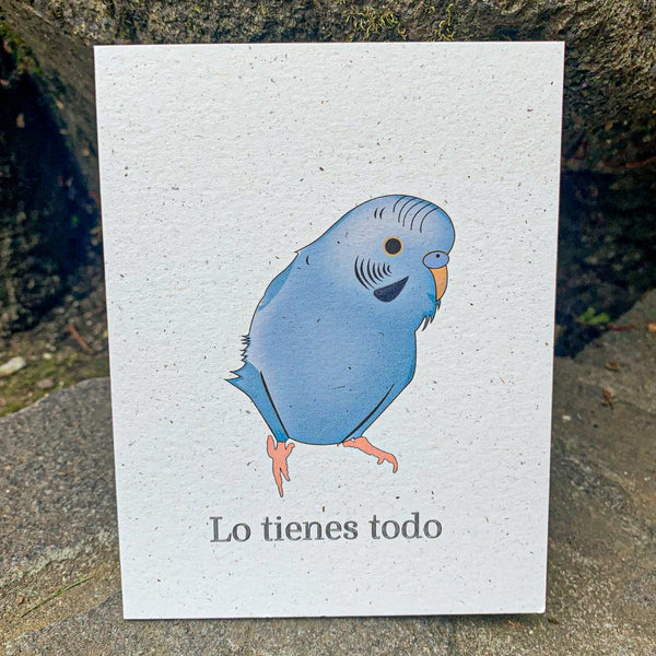 Lo Tienes Todo Blue Parakeet Greeting Card