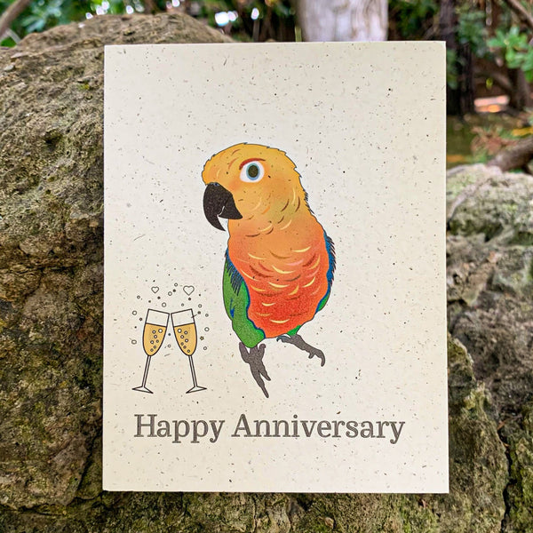 Happy Anniversary Jenday Conure Eco-Friendly Card