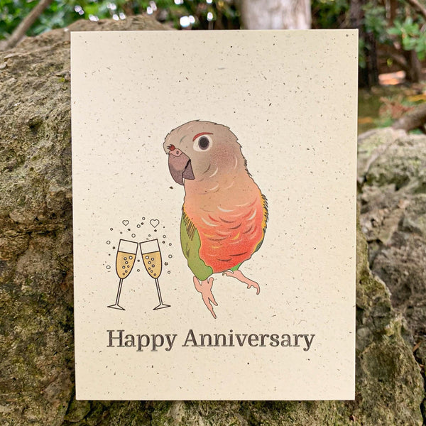Happy Anniversary Pineapple Conure Eco-Friendly Card