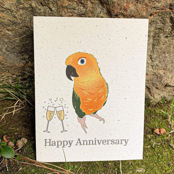Happy Anniversary Sun Conure Eco-Friendly Card