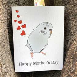 White Parakeet Happy Mother’s Day Card