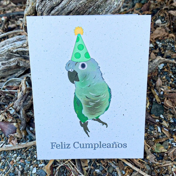 Feliz Cumpleaños - Green Cheek Conure Birthday Card