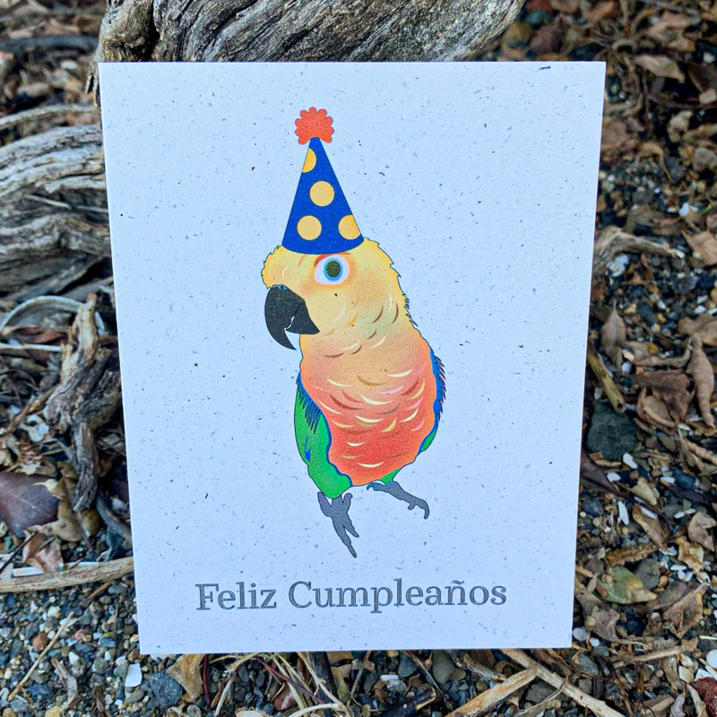 Feliz Cumpleaños - Jenday Conure Personalized Birthday Card