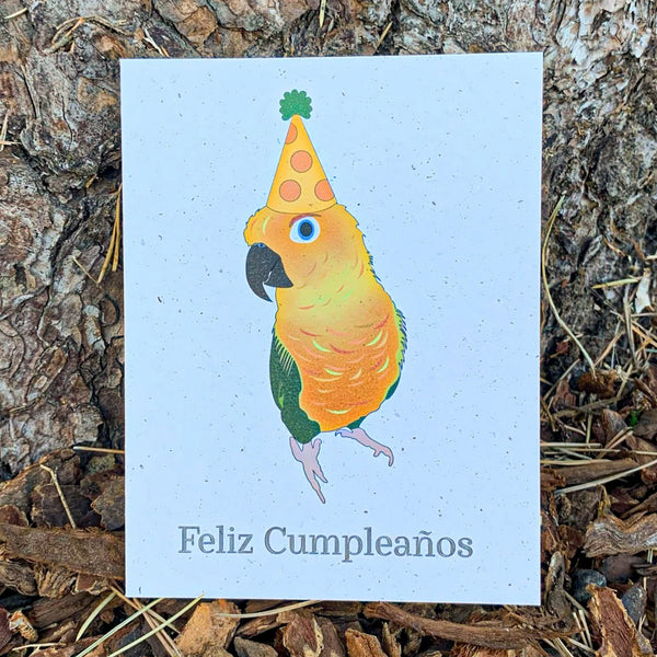 Feliz Cumpleaños - Sun Conure Birthday Card