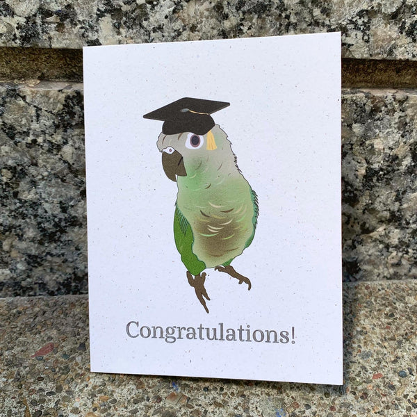 Green Cheek Conure Graduation Card